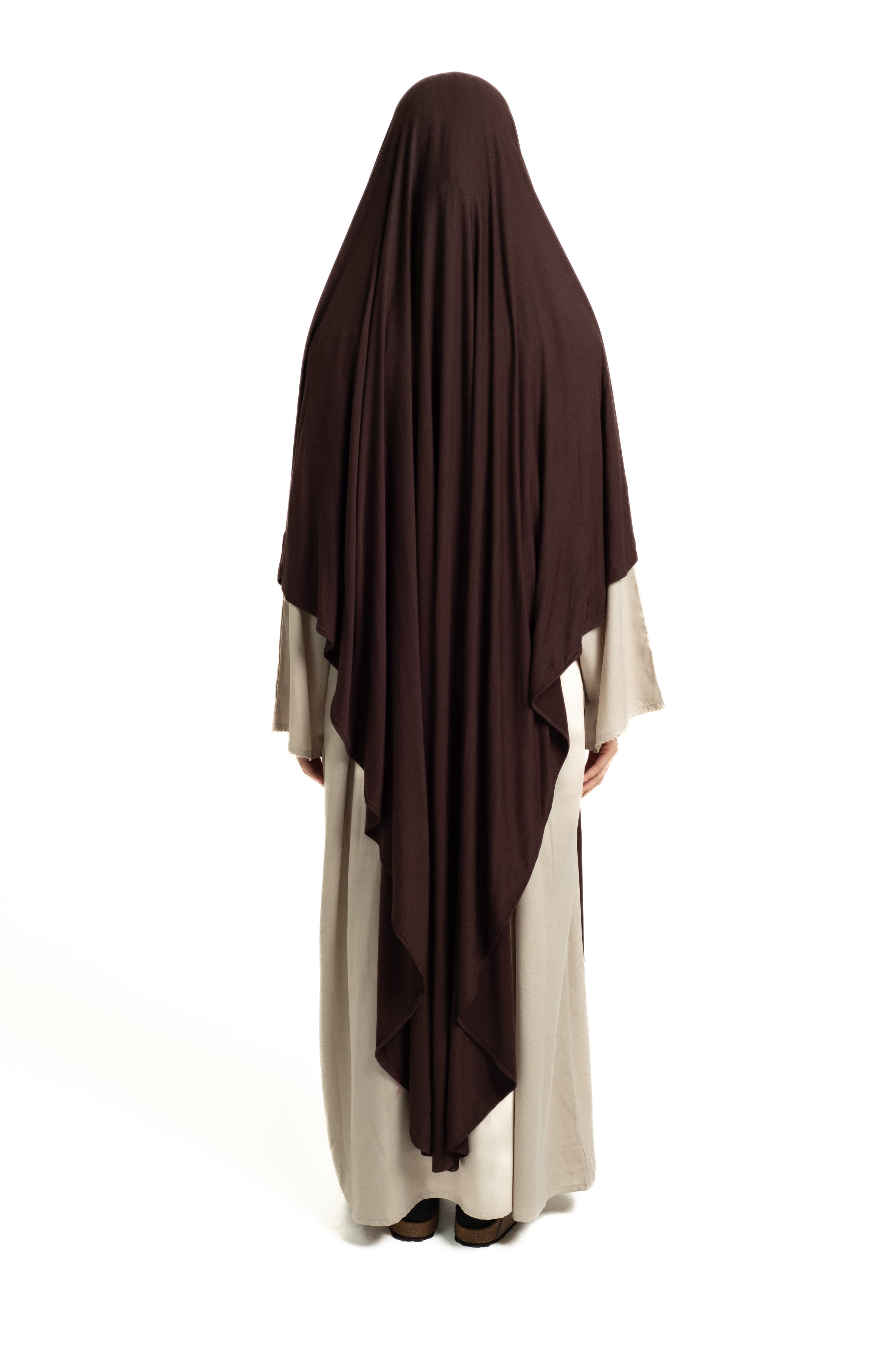 Deep brown maxi khimar