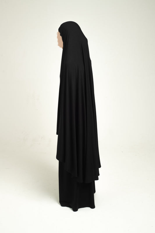 Knit Khimar Set - Black