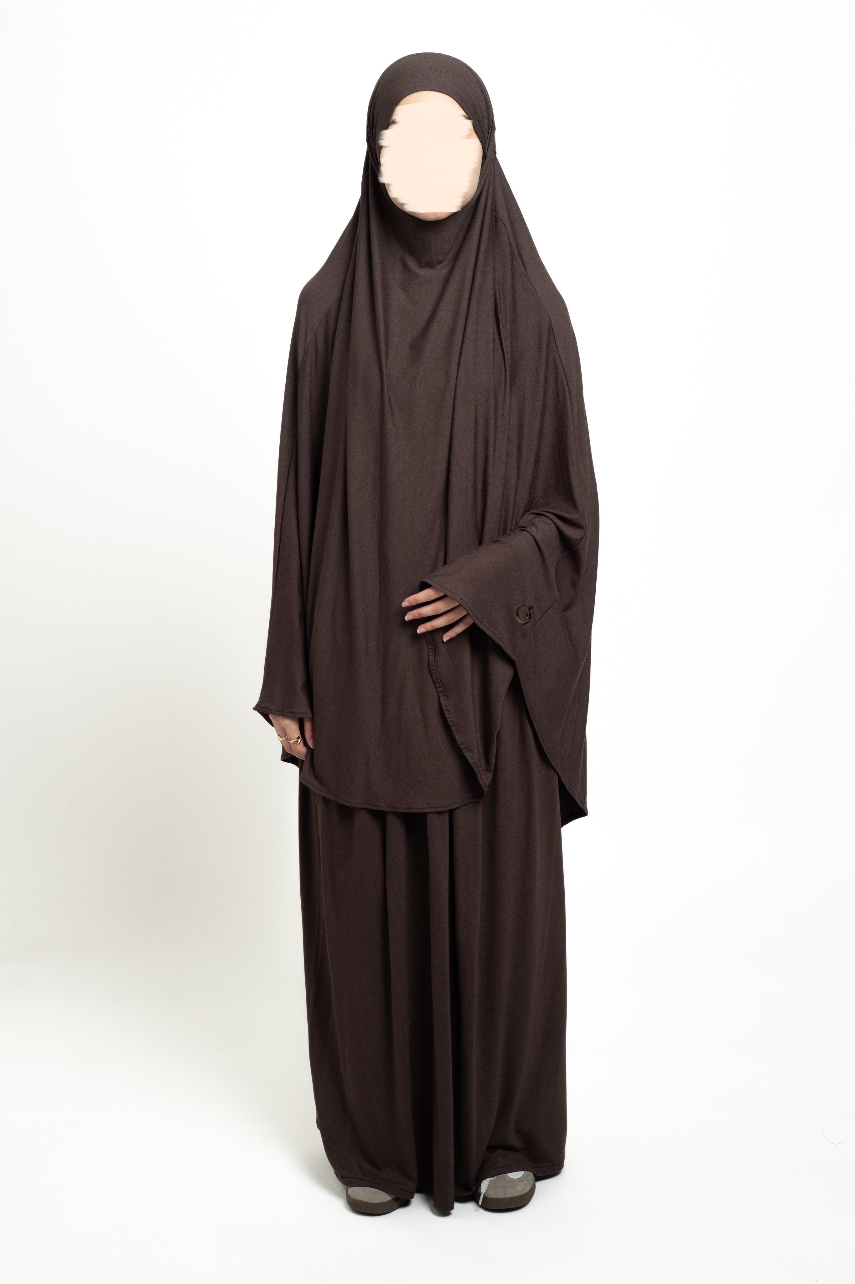 Chocolate Bamboo Jersey Khimar Set