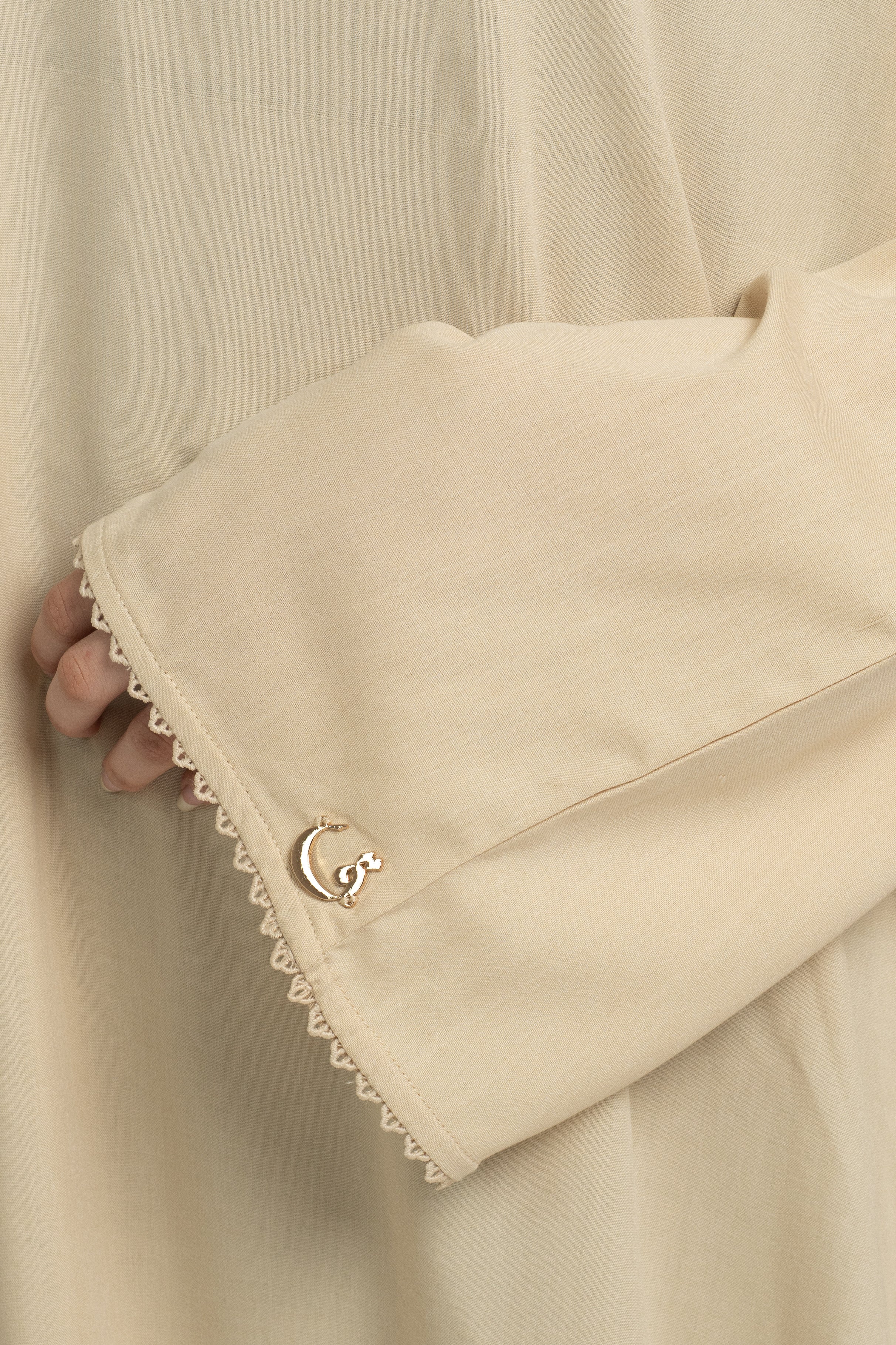 Buttermilk lace abaya