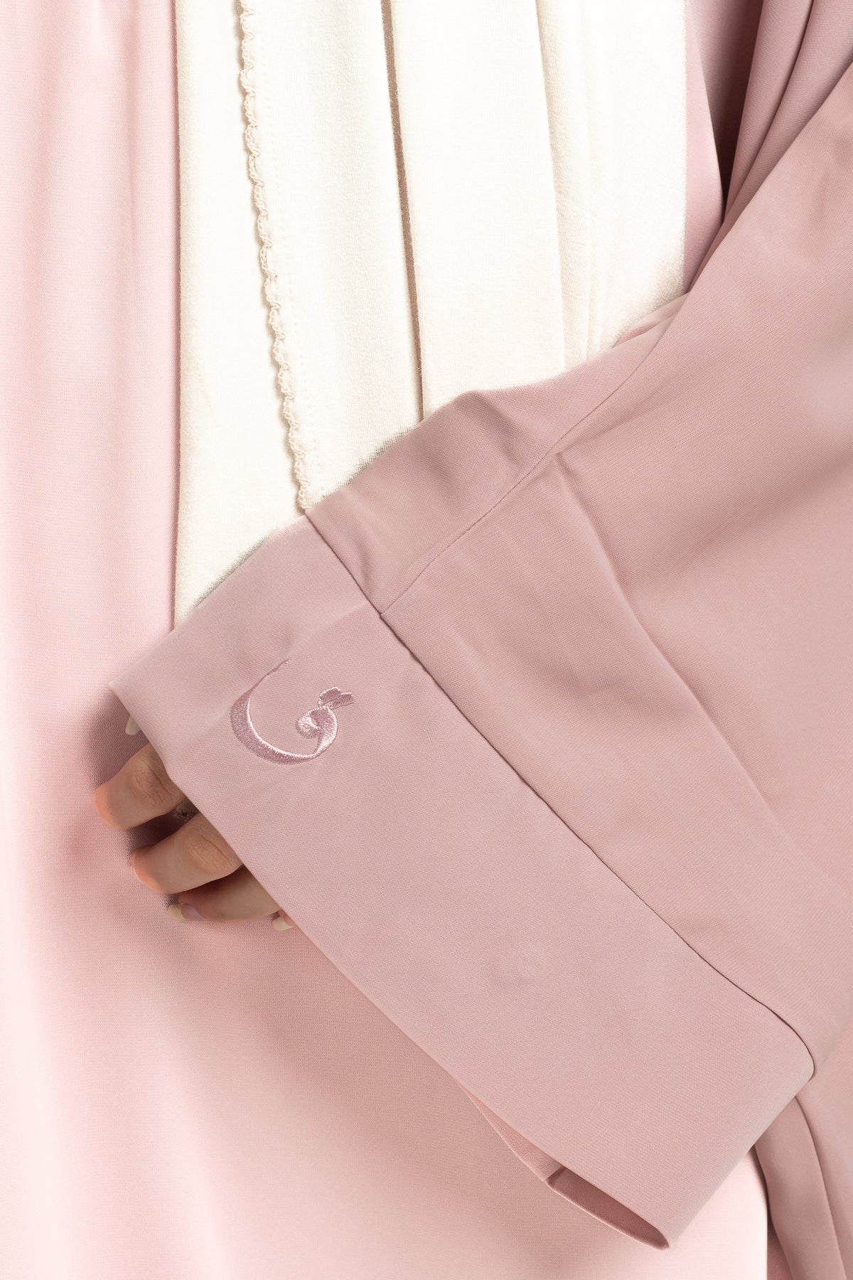 Soft pink batwing abaya