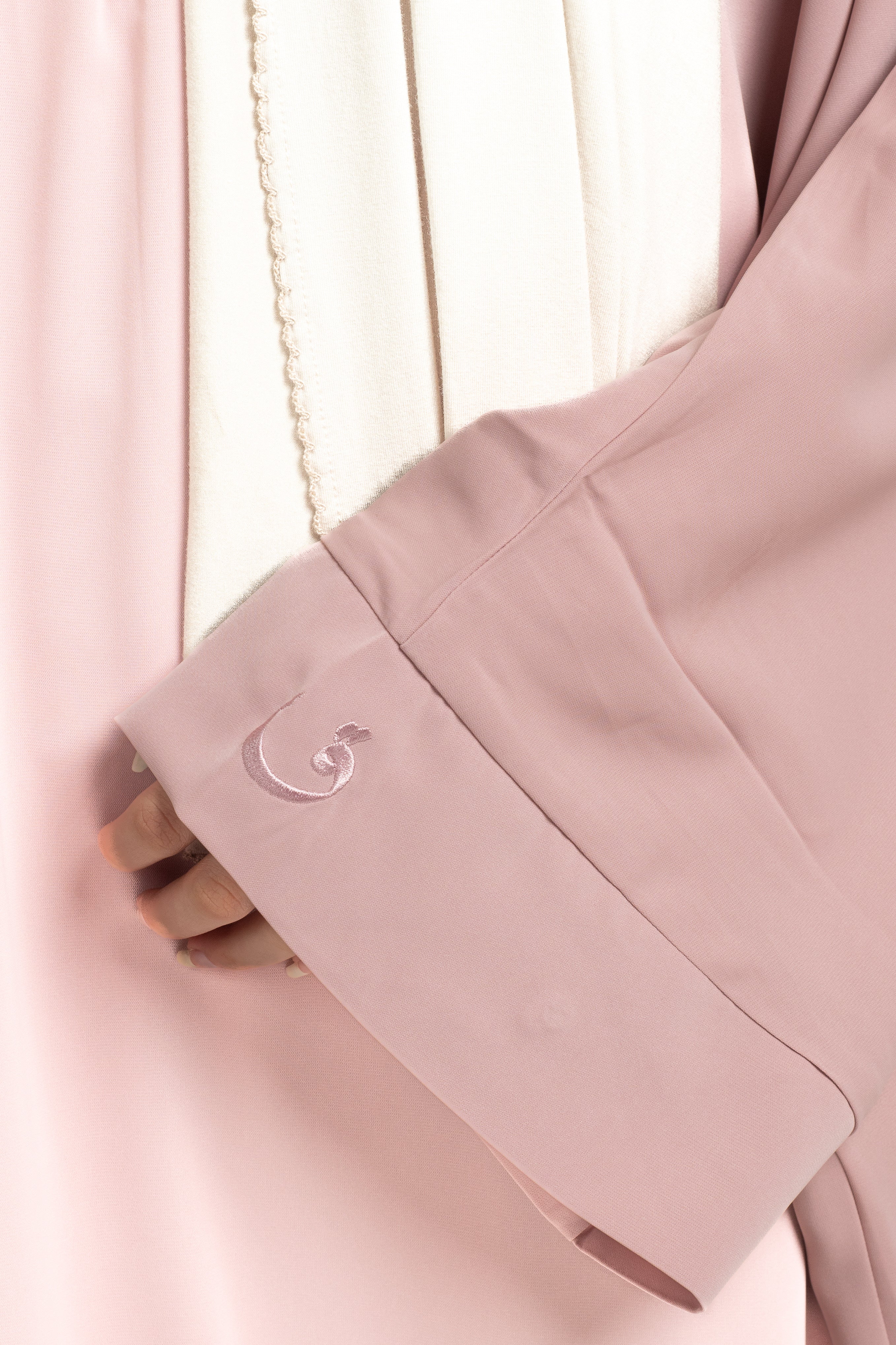 Soft pink batwing abaya