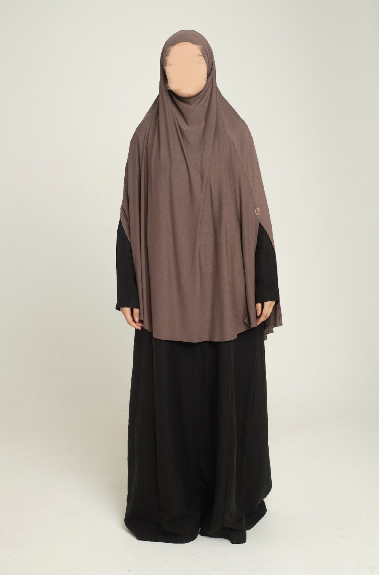 Ash brown slit sleeve Khimar