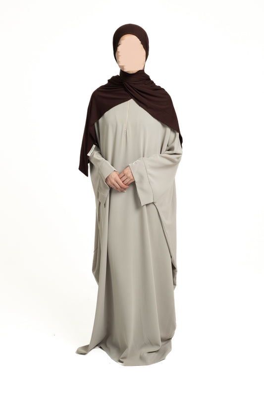 Light mocha batwing abaya