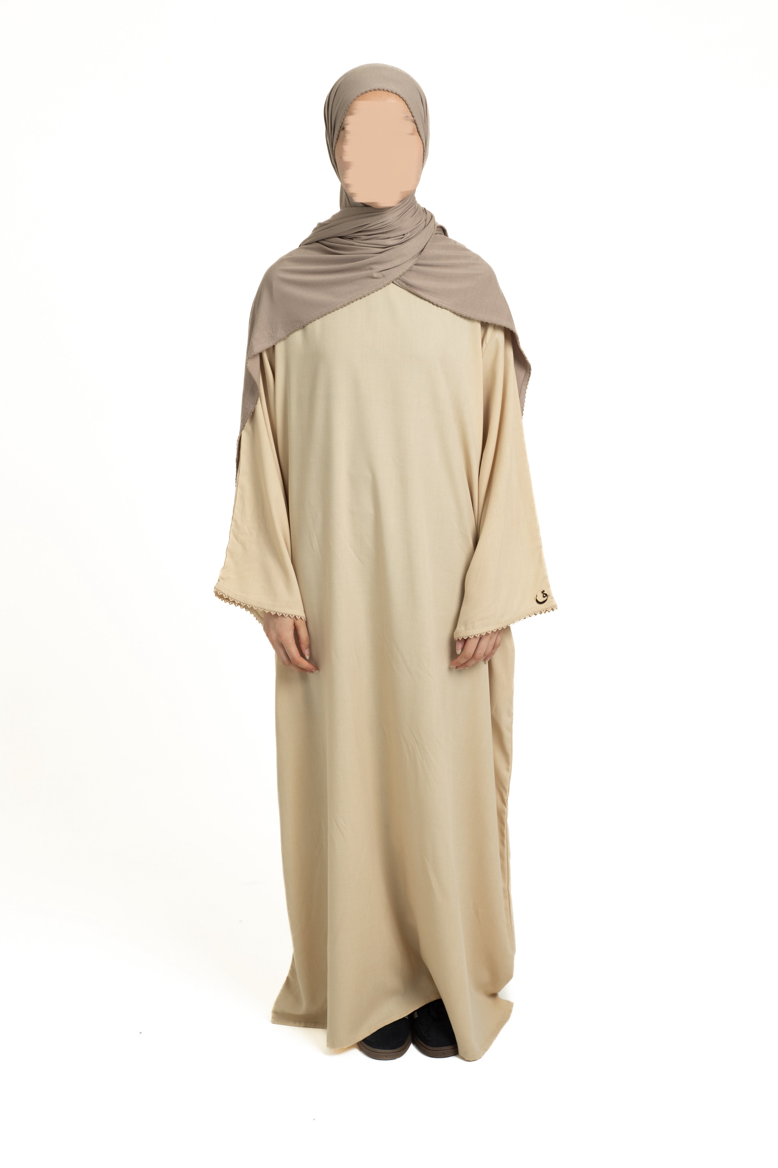 Buttermilk lace abaya