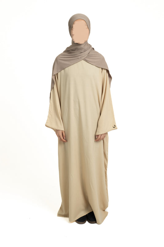 Buttermilk lace abaya