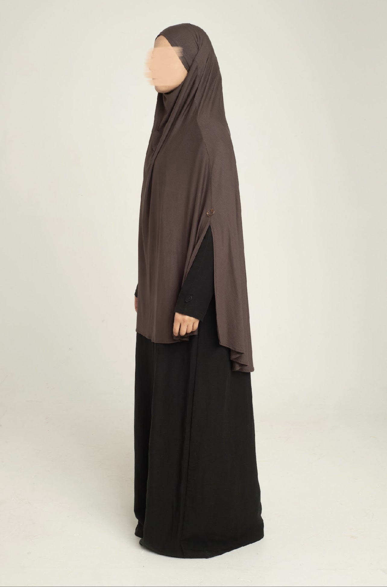 Chocolate slit sleeve Khimar