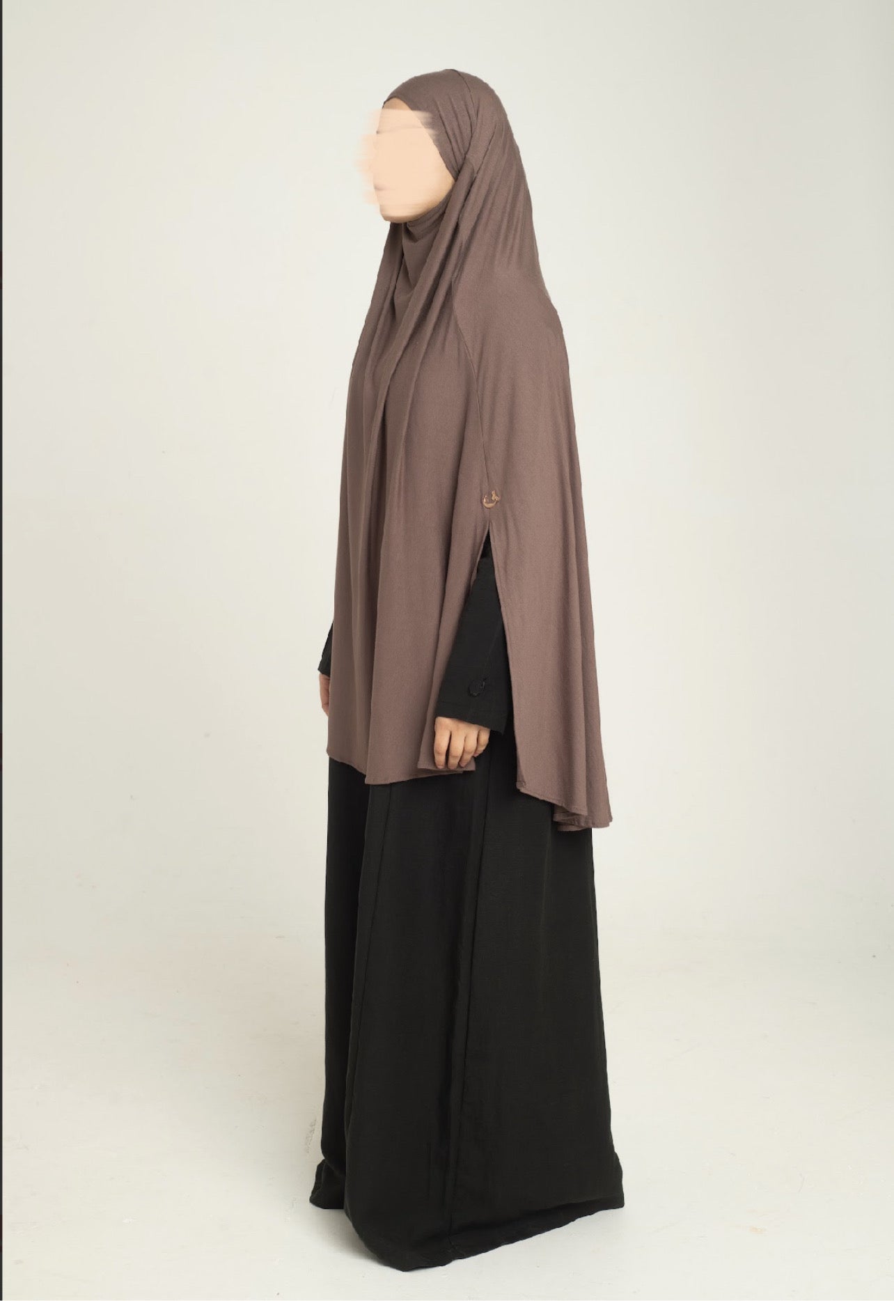 Ash brown slit sleeve Khimar