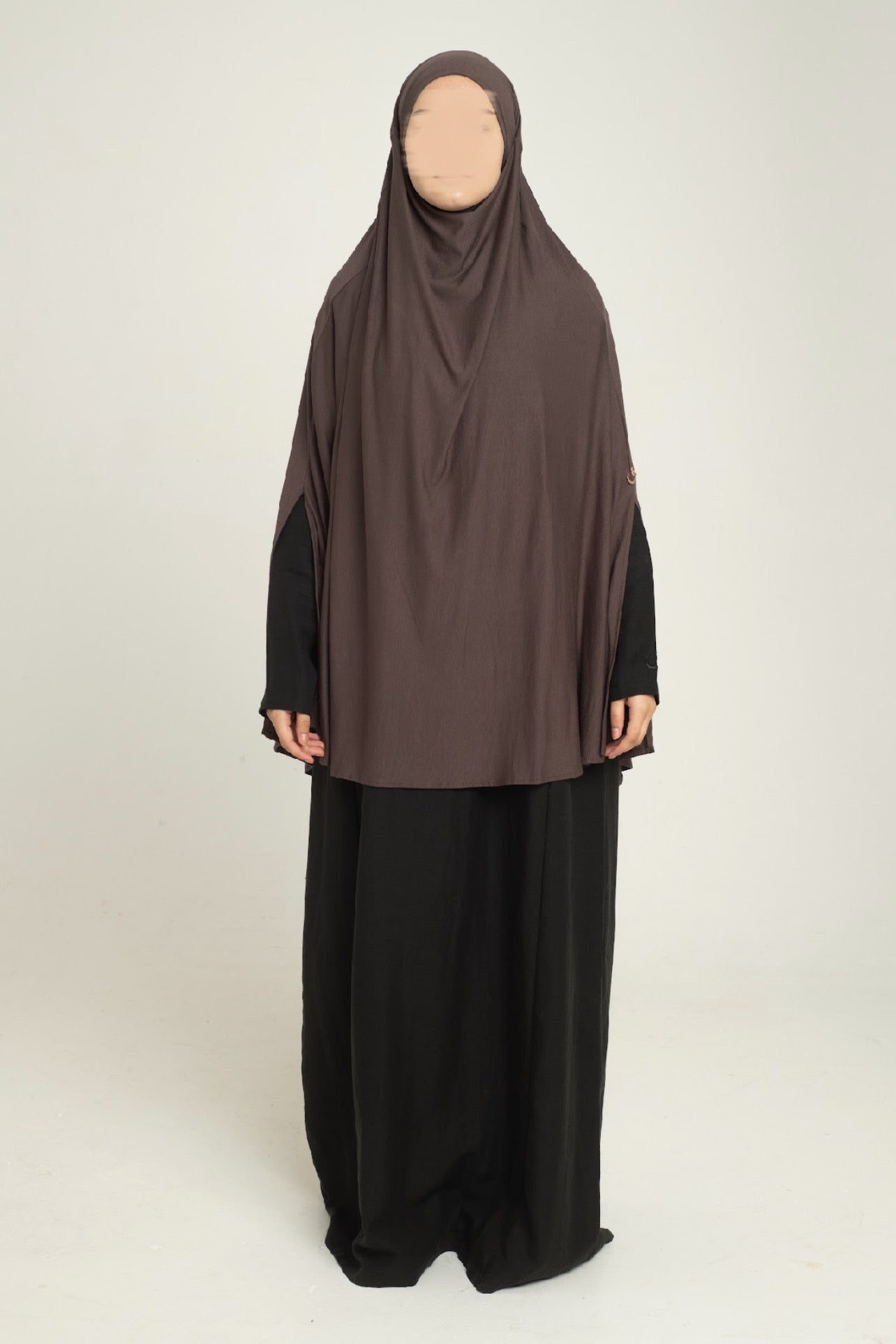 Chocolate slit sleeve Khimar