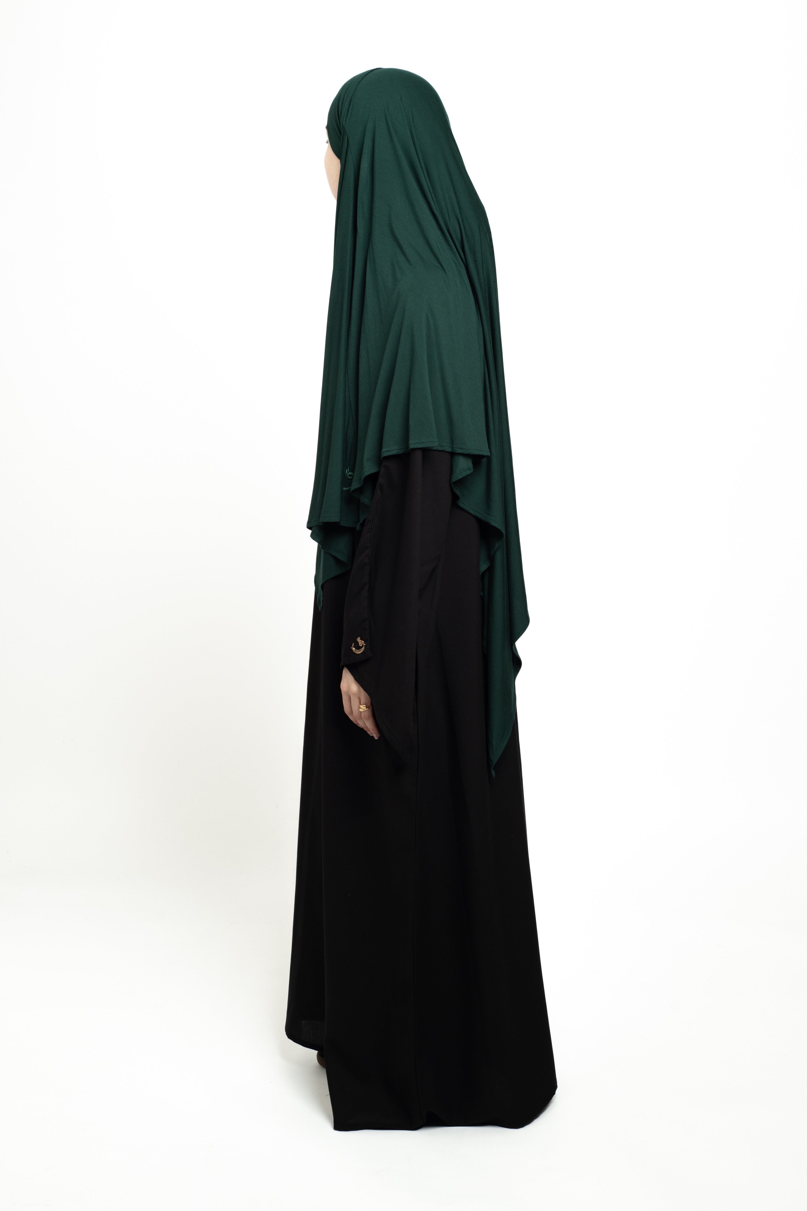 Forest Green Short Diamond Khimar