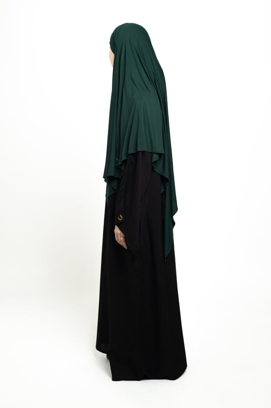 Forest Green Short Diamond Khimar