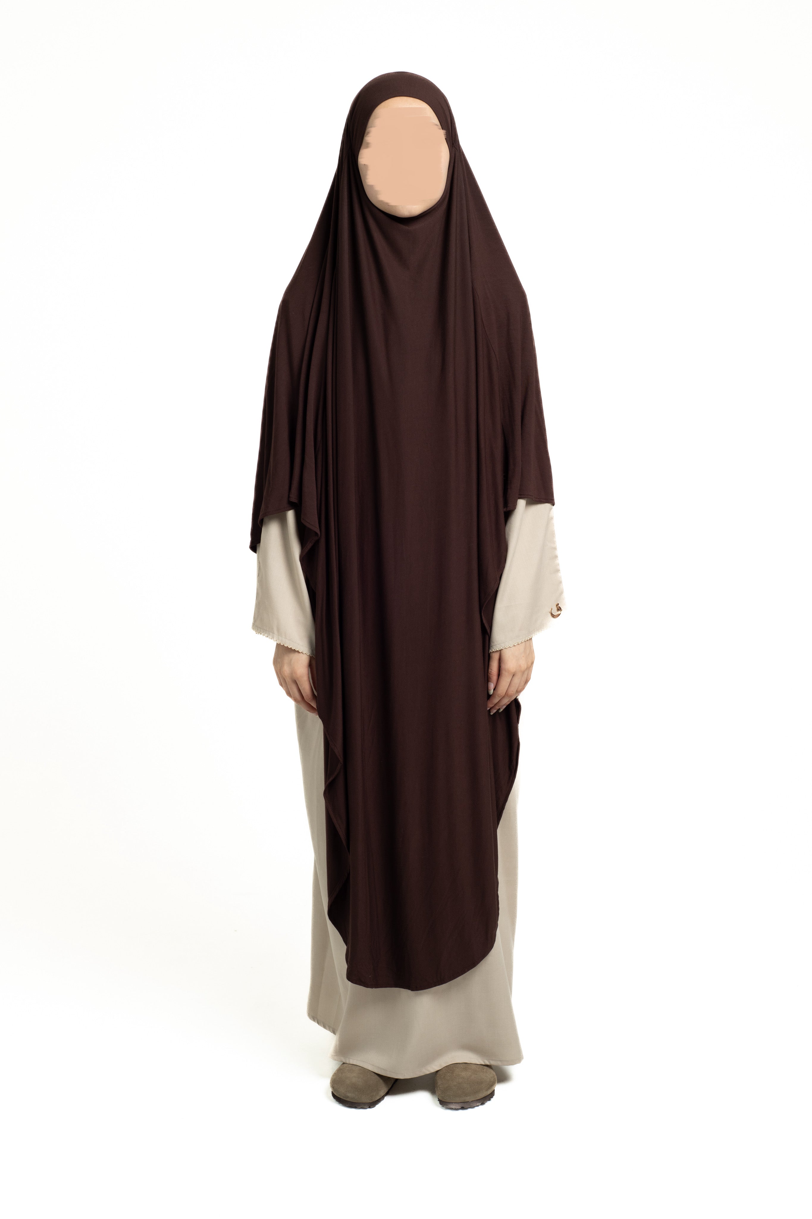 Deep brown maxi khimar