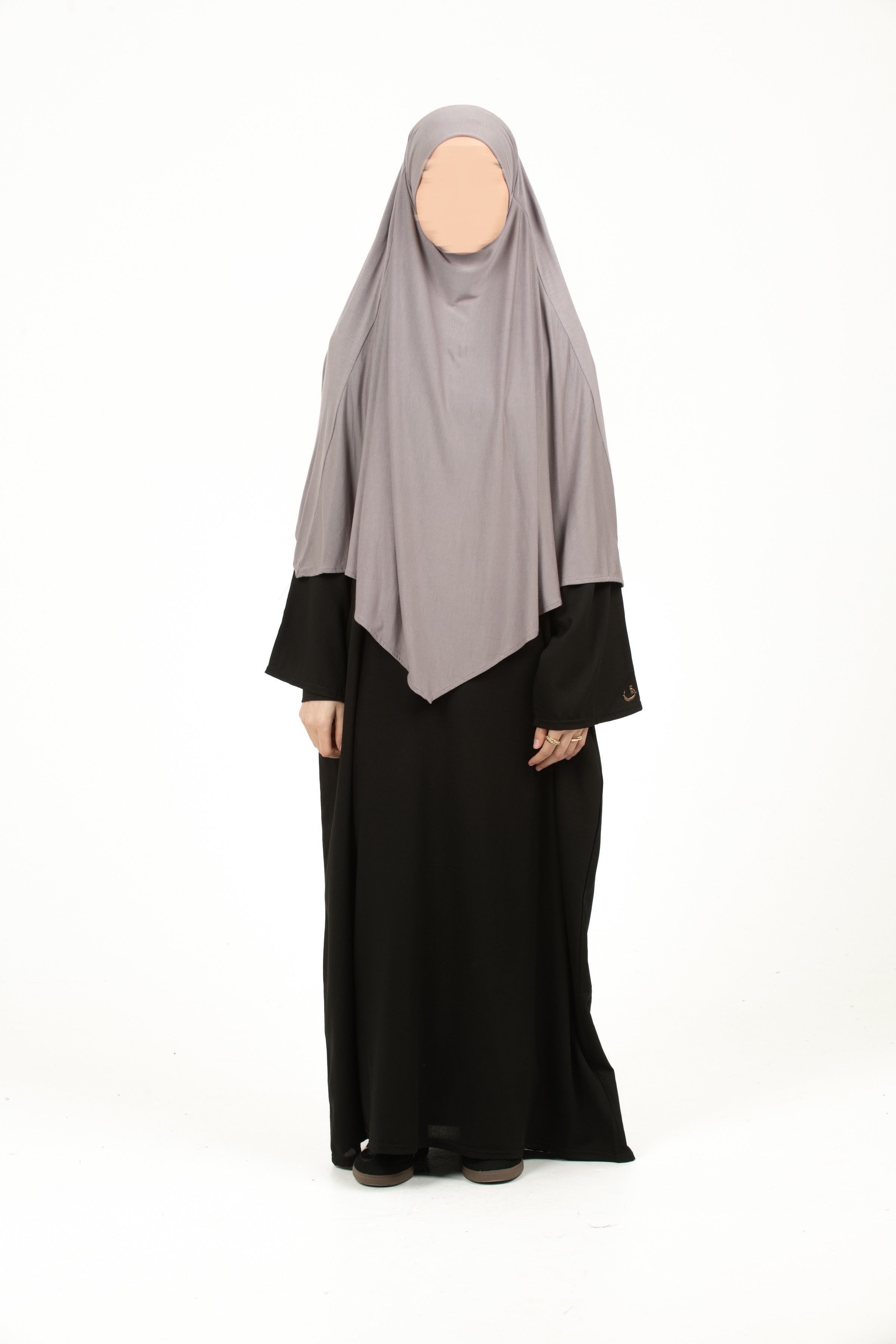 Moon Grey Short Diamond Khimar