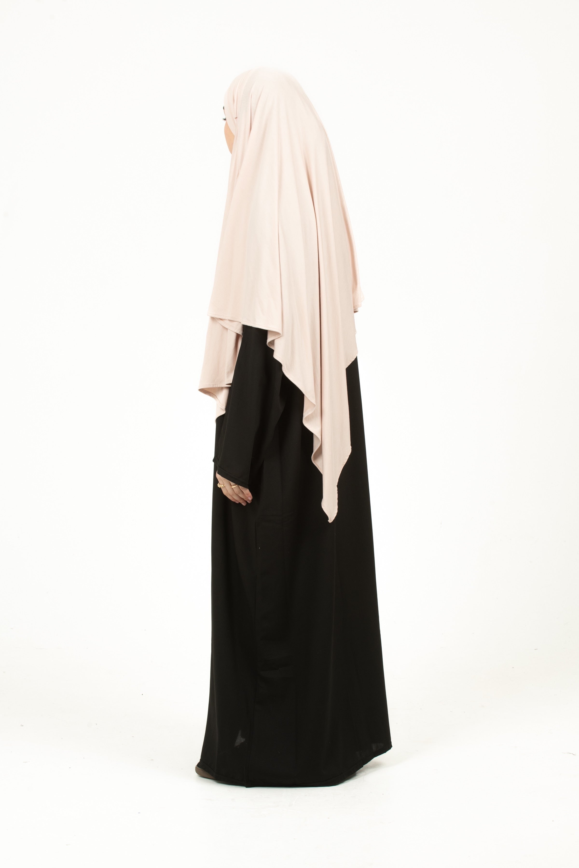 Beige Short Diamond Khimar