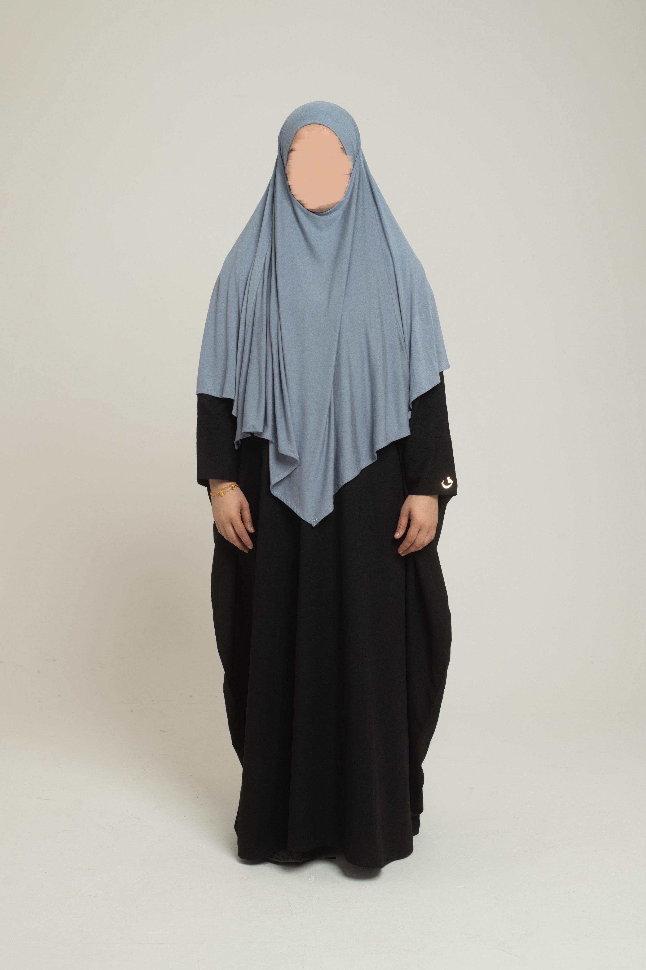 Dusty Blue Short Diamond Khimar