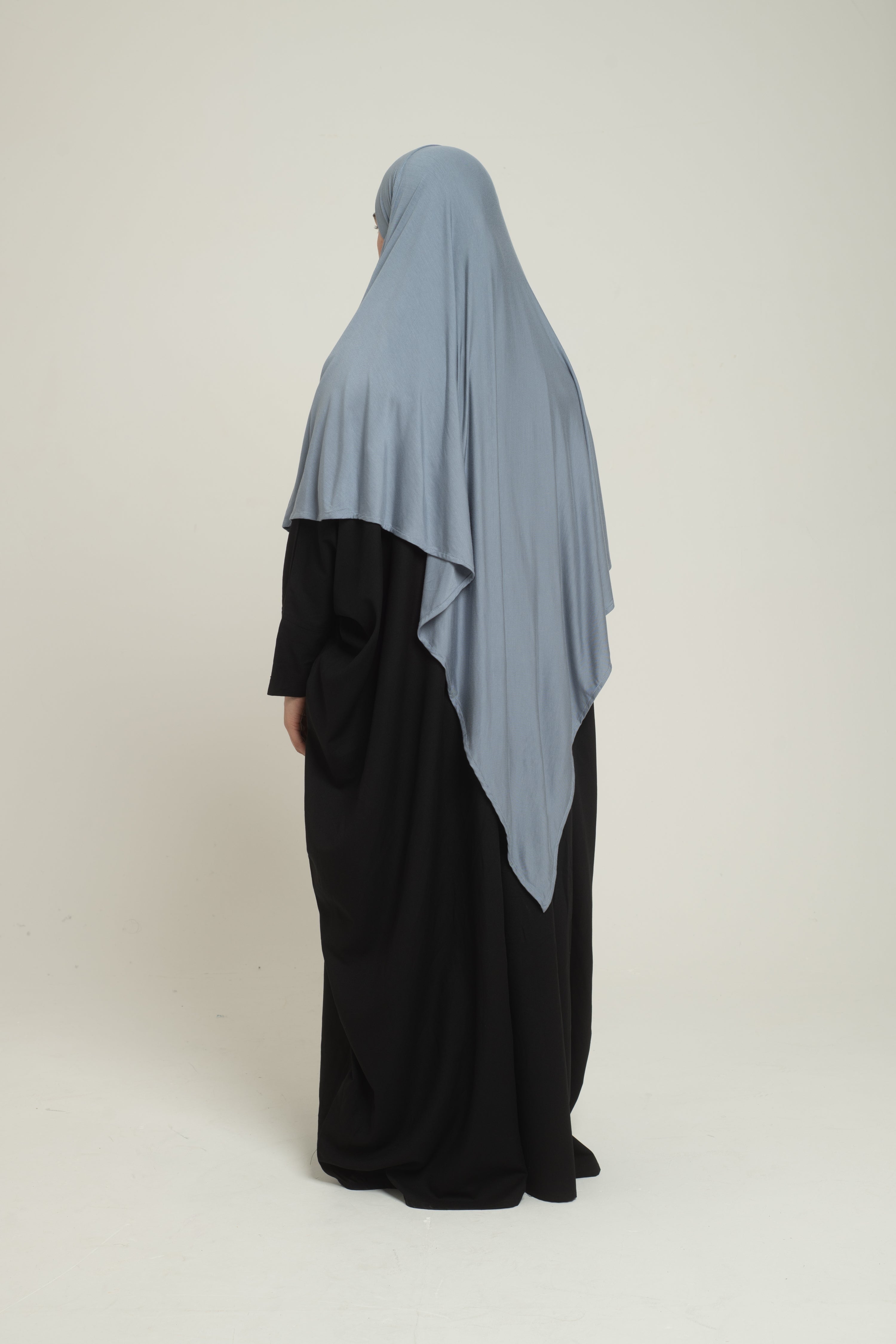 Dusty Blue Short Diamond Khimar