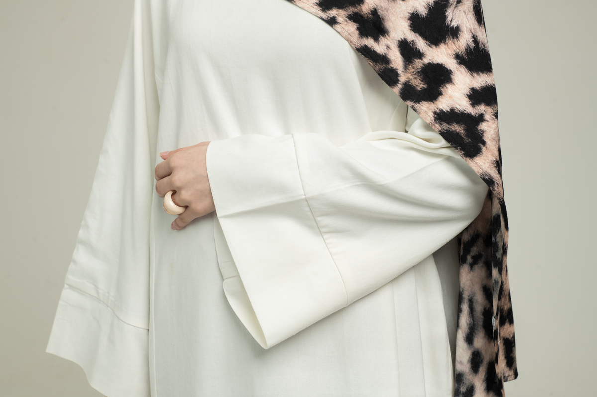 Linen Abaya - White