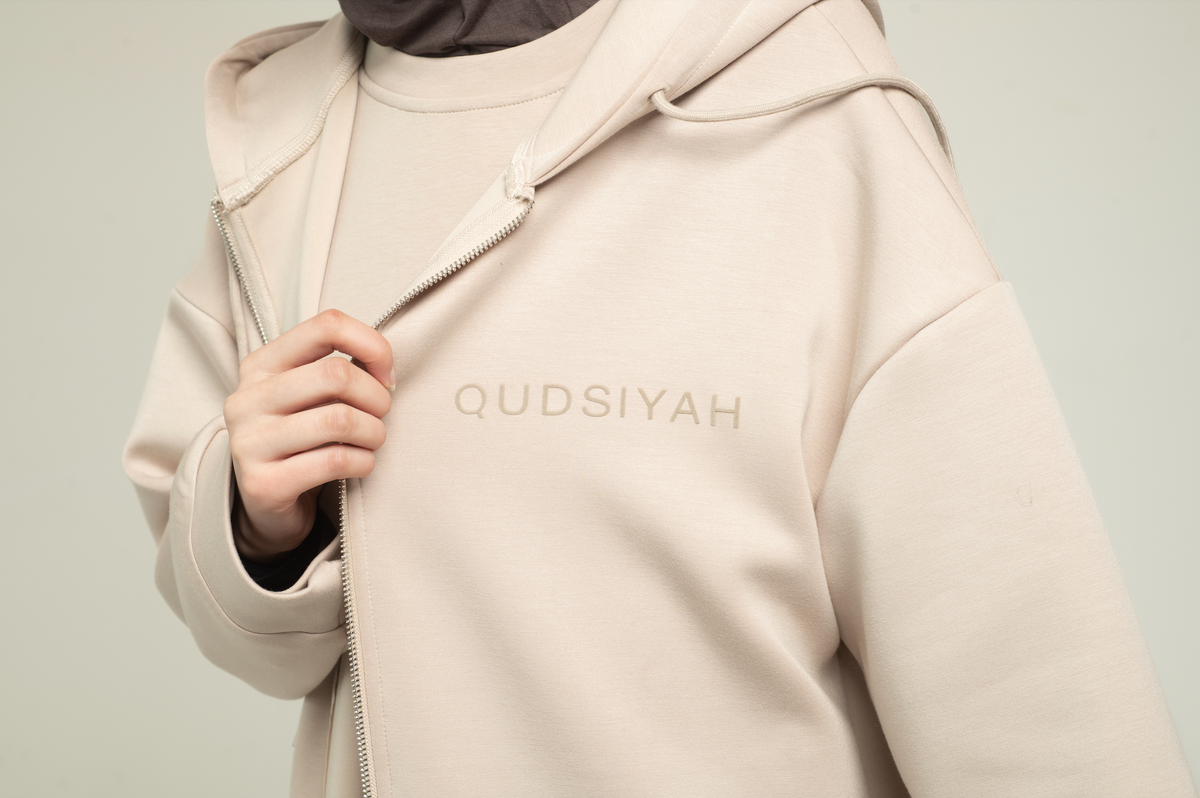 Hoodie Abaya - Beige