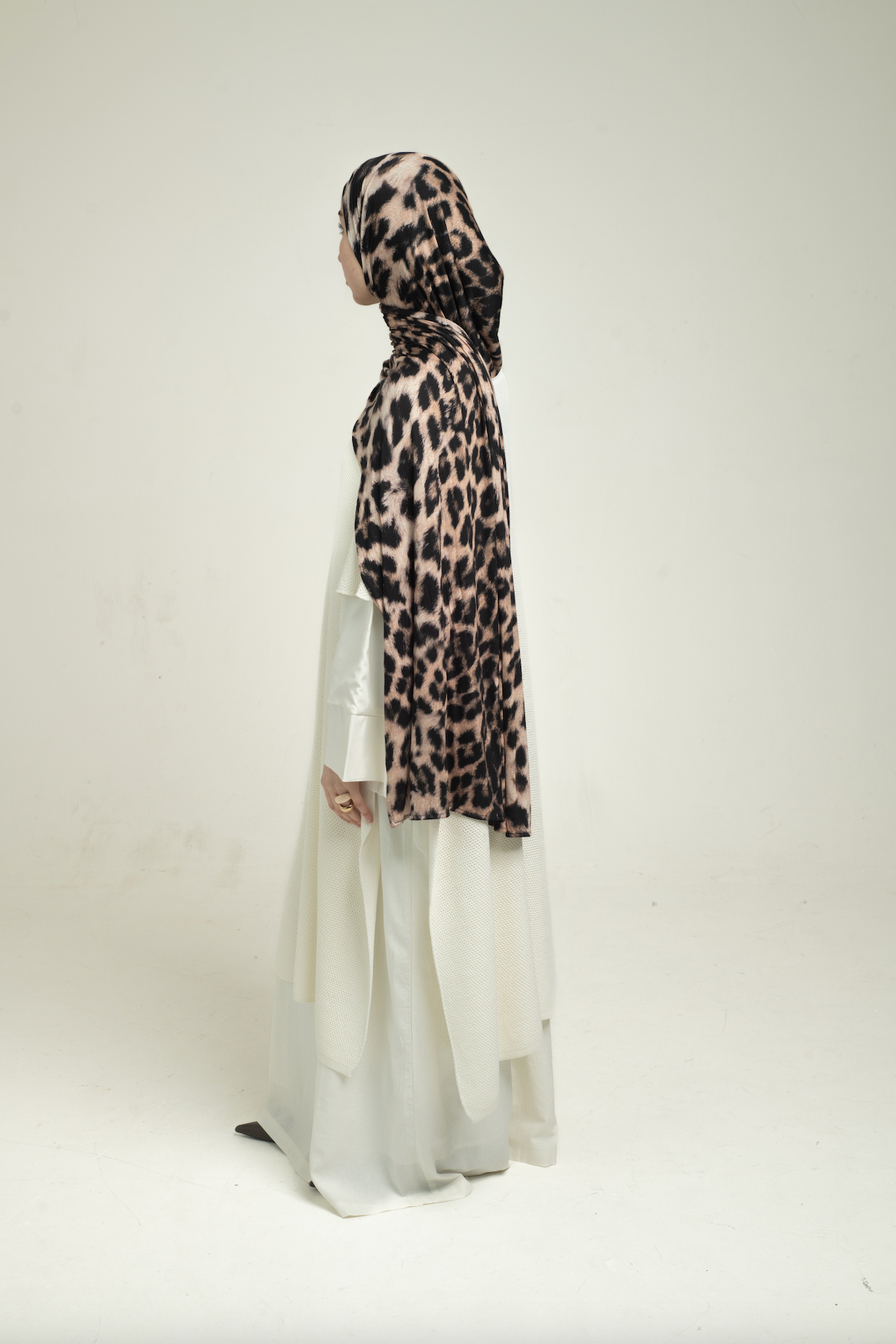 Long Knitted Cape - White