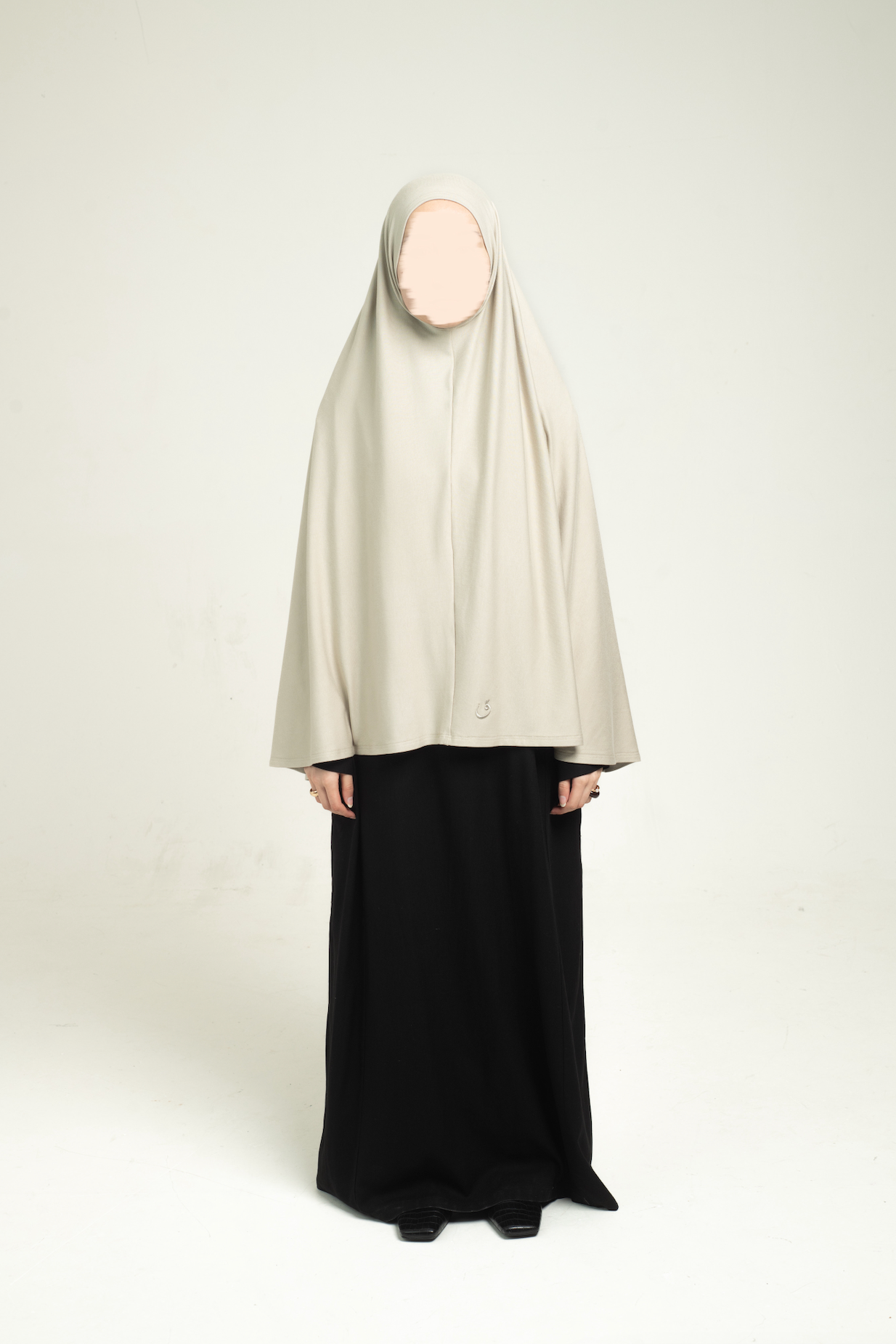 Knit Short Khimar - Stone Grey