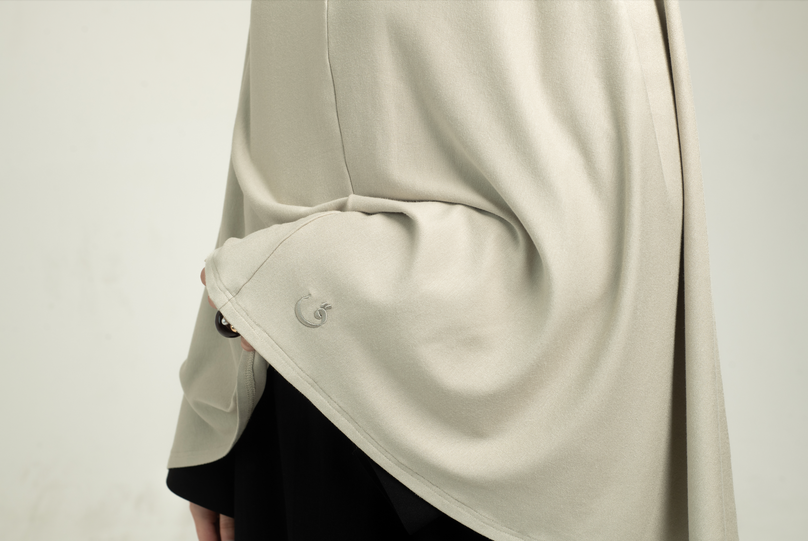 Knit Short Khimar - Stone Grey