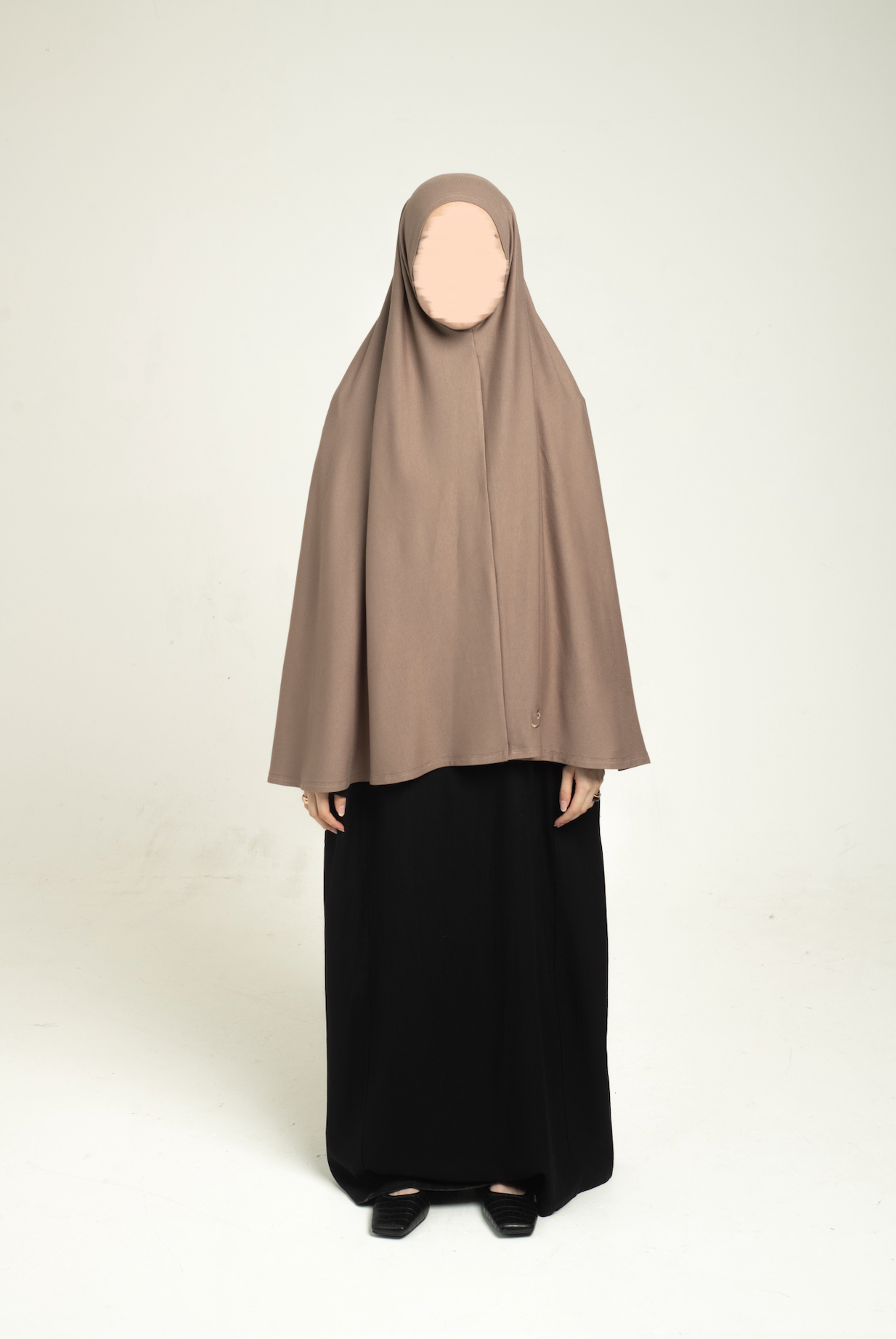 Knit Short Khimar - Light Brown