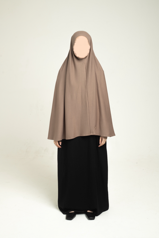 Knit Short Khimar - Light Brown