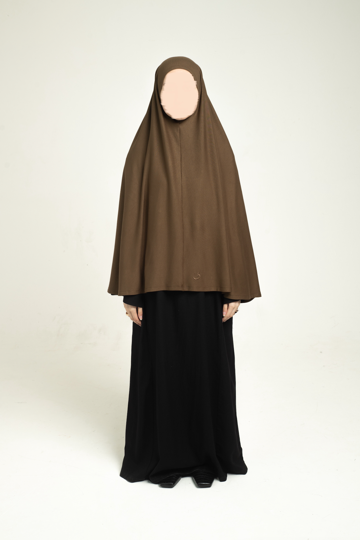 Knit Short Khimar - Khaki Brown