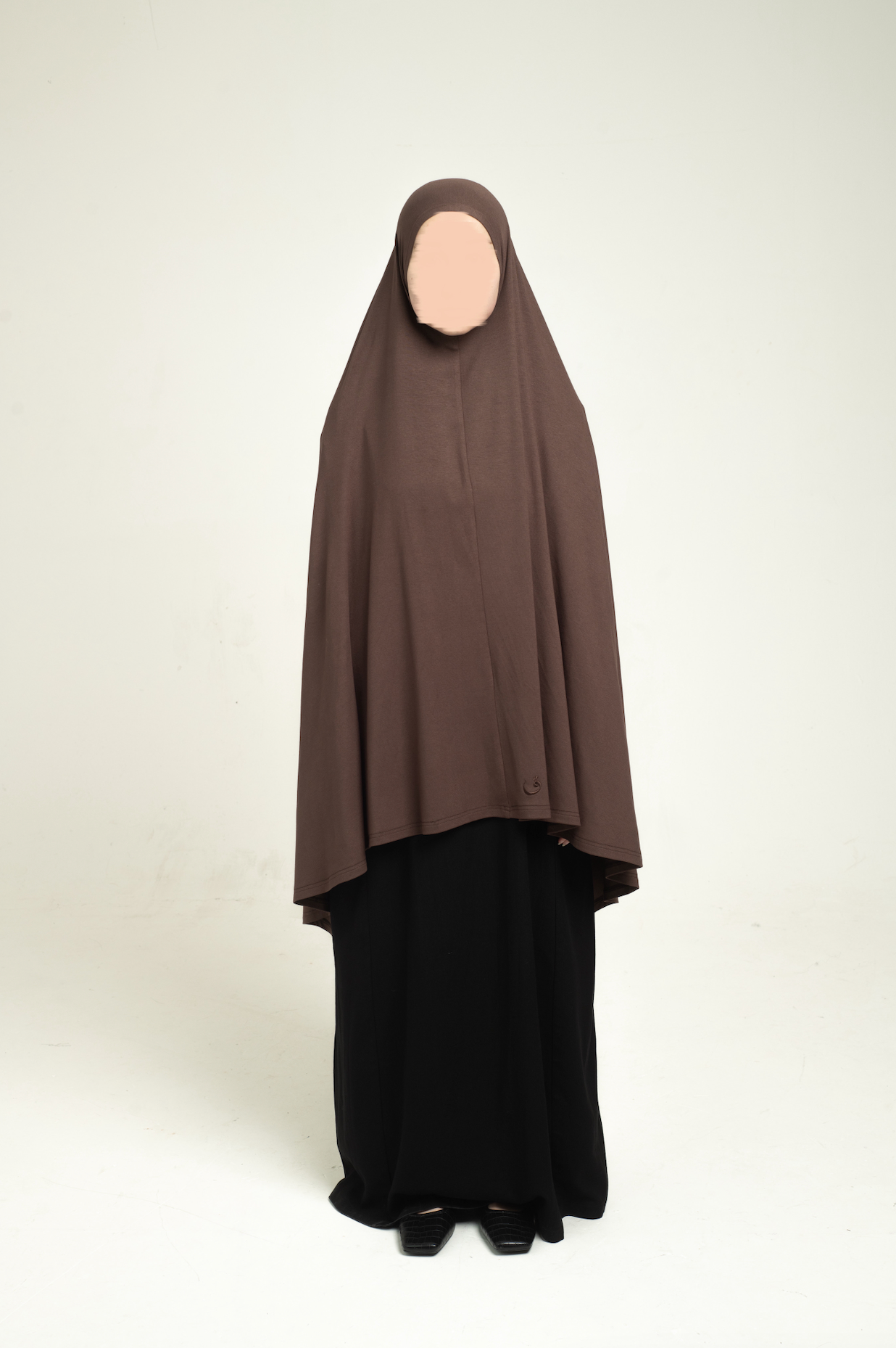 Knit Long Khimar - Chocolate
