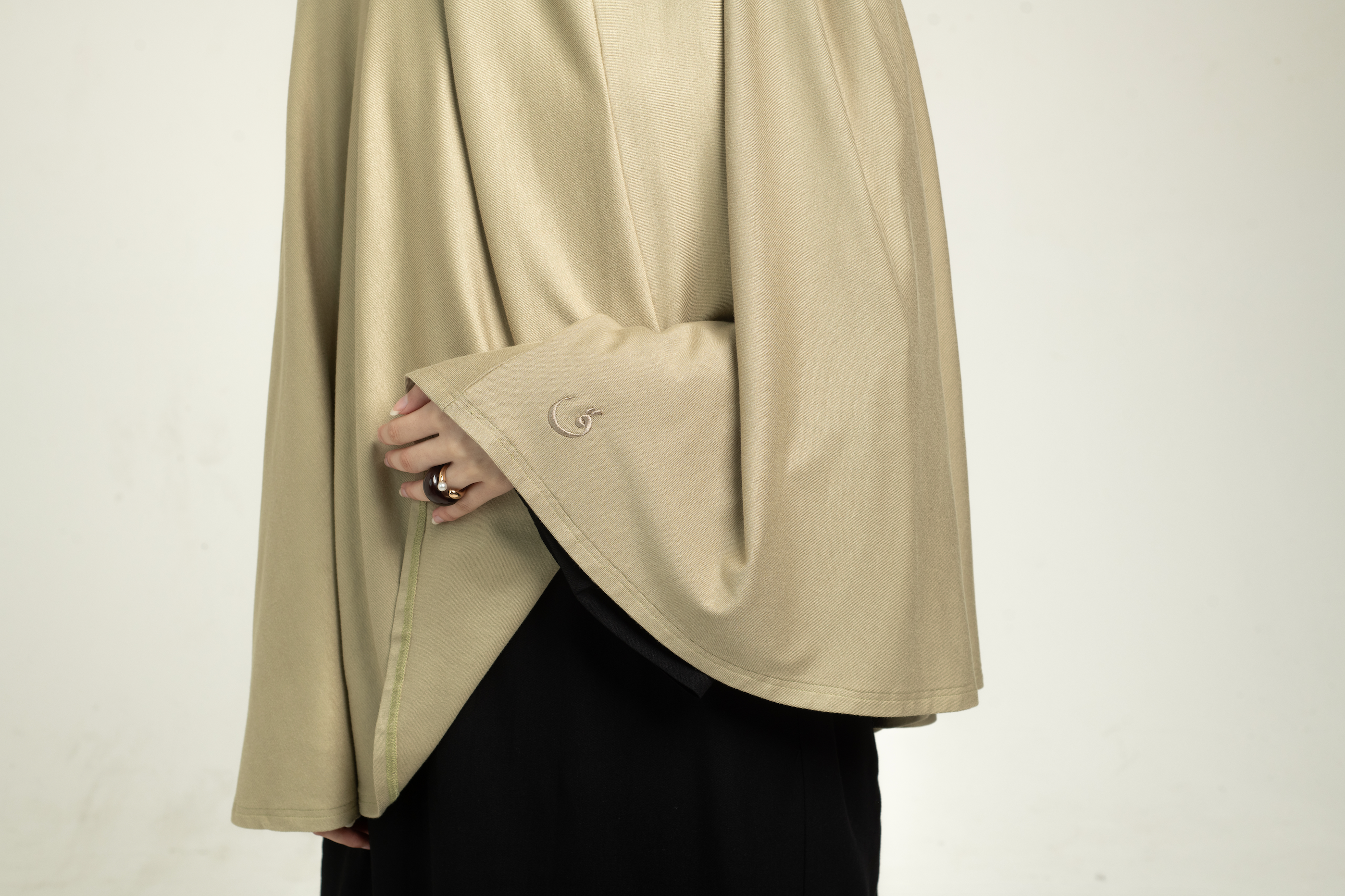 Knit Short Khimar - Dray Basil